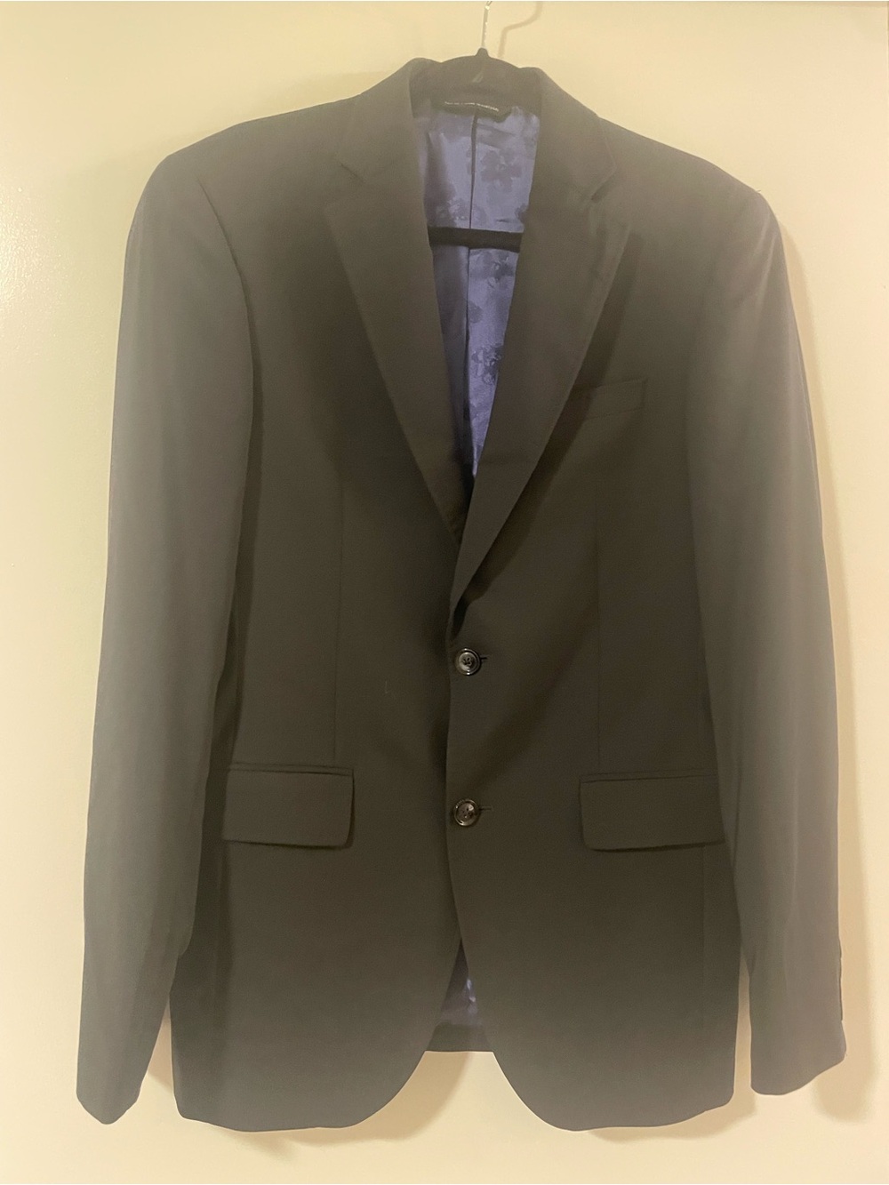 Ted Baker London Black Men's Two-Button Blazer with Blue Lining